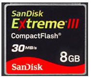 Sandisk Extreme III CompactFlash 8 GB (PIXPN378688) Sandisk Extreme III CompactFlash 8 GB (PIXPN378688)
